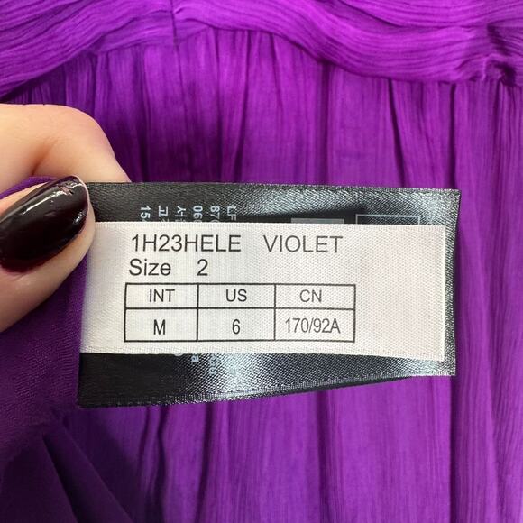 NWT Ba&Sh Helena Purple Silk Viscose Maxi Dress 6 Whimsical Wedding Guest $650 - Picture 10 of 12